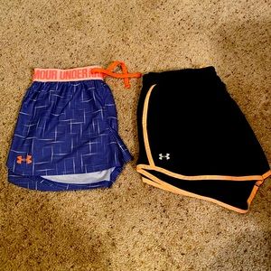 Lot of Two youth XL UA running shorts!